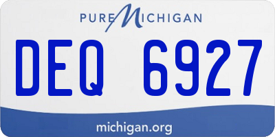 MI license plate DEQ6927