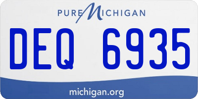 MI license plate DEQ6935