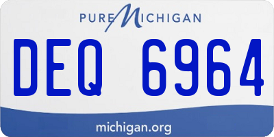 MI license plate DEQ6964