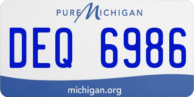 MI license plate DEQ6986