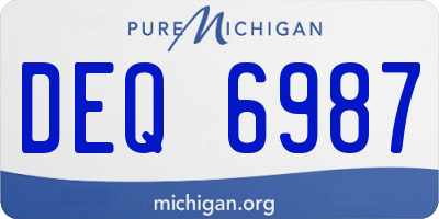 MI license plate DEQ6987