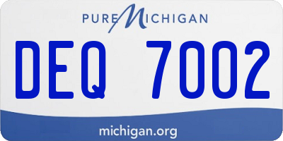 MI license plate DEQ7002