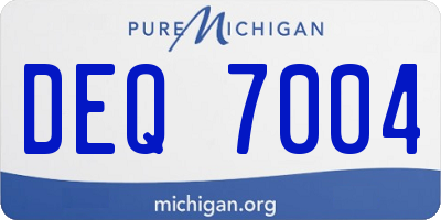 MI license plate DEQ7004