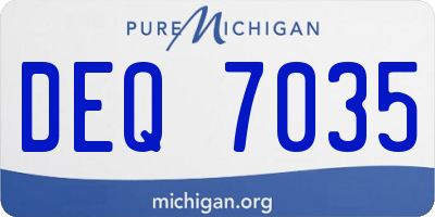 MI license plate DEQ7035
