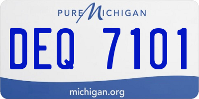 MI license plate DEQ7101