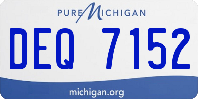 MI license plate DEQ7152