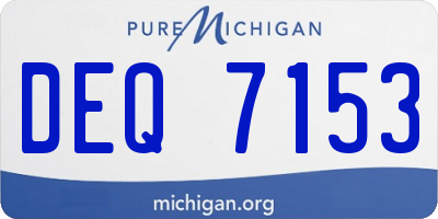 MI license plate DEQ7153