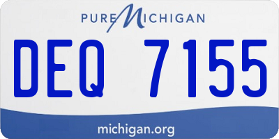 MI license plate DEQ7155