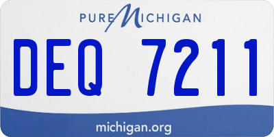 MI license plate DEQ7211