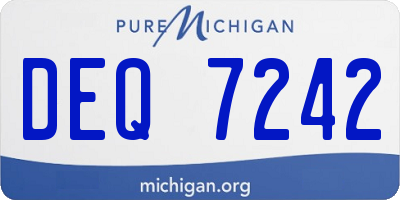 MI license plate DEQ7242