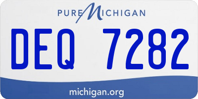 MI license plate DEQ7282