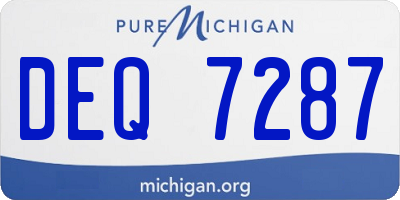MI license plate DEQ7287