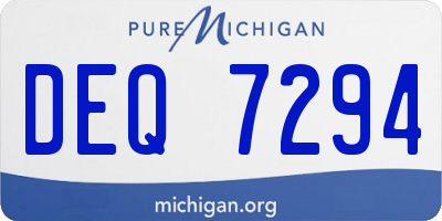 MI license plate DEQ7294