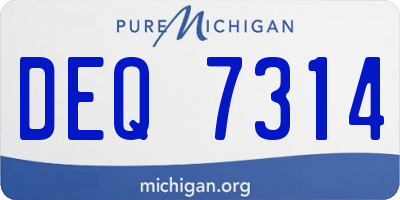 MI license plate DEQ7314