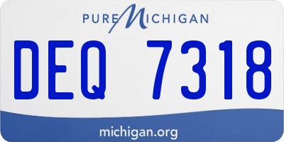 MI license plate DEQ7318