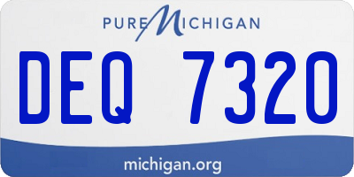 MI license plate DEQ7320