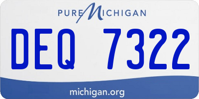 MI license plate DEQ7322