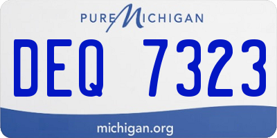 MI license plate DEQ7323
