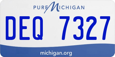 MI license plate DEQ7327