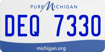 MI license plate DEQ7330