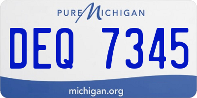 MI license plate DEQ7345