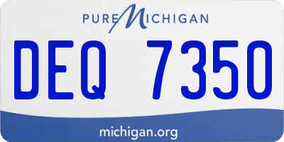 MI license plate DEQ7350