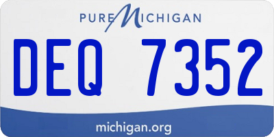 MI license plate DEQ7352