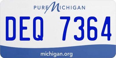 MI license plate DEQ7364