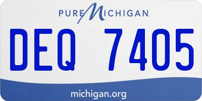 MI license plate DEQ7405
