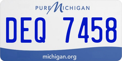 MI license plate DEQ7458