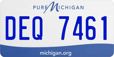 MI license plate DEQ7461