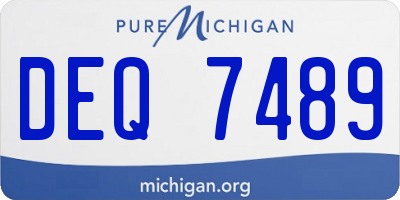 MI license plate DEQ7489