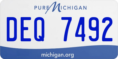 MI license plate DEQ7492