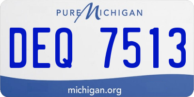 MI license plate DEQ7513