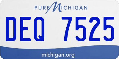 MI license plate DEQ7525