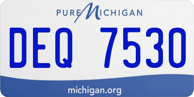MI license plate DEQ7530
