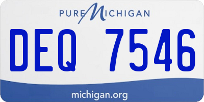MI license plate DEQ7546