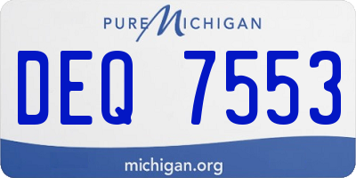 MI license plate DEQ7553