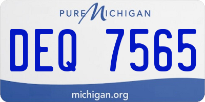 MI license plate DEQ7565