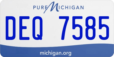 MI license plate DEQ7585