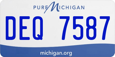 MI license plate DEQ7587