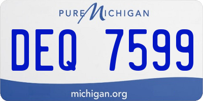 MI license plate DEQ7599
