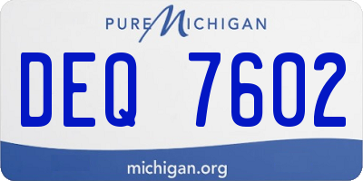 MI license plate DEQ7602