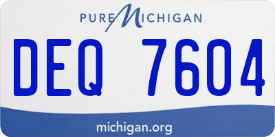 MI license plate DEQ7604