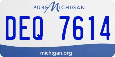 MI license plate DEQ7614