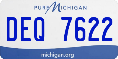 MI license plate DEQ7622