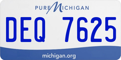 MI license plate DEQ7625