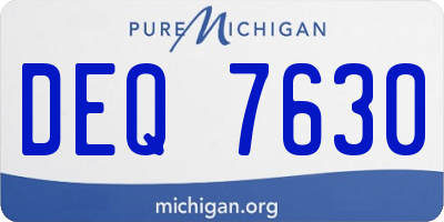 MI license plate DEQ7630