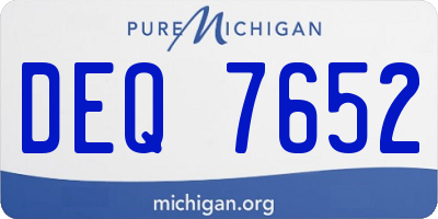 MI license plate DEQ7652