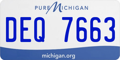 MI license plate DEQ7663
